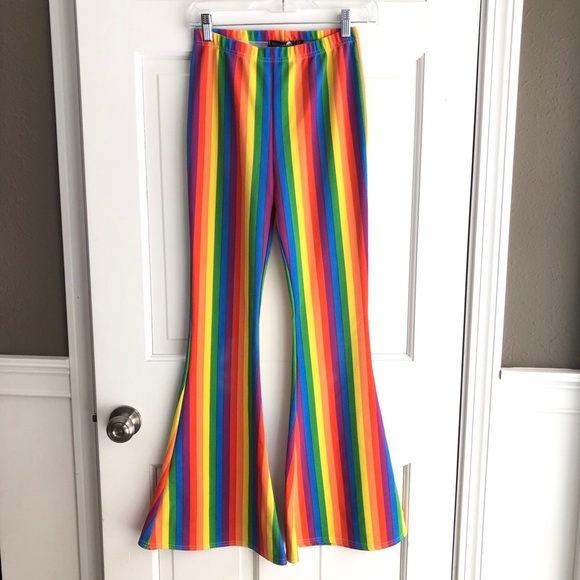 Boohoo Pants - Rainbow Bellbottoms